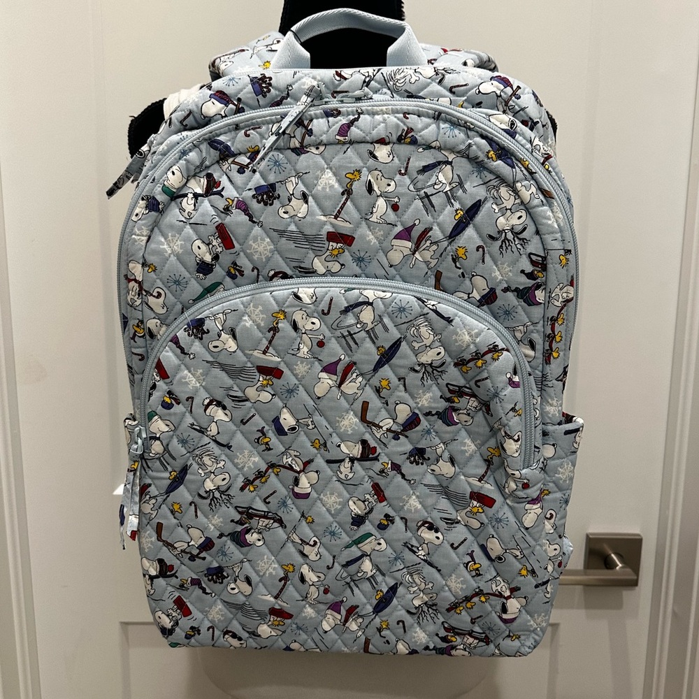 Vera Bradley Limited Edition Peanuts Ski Jump Snoopy Essential Lg Backpack NWT